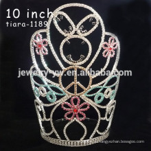 Мода металлический серебряный металлизированный полный кристалл мир bridal crowns